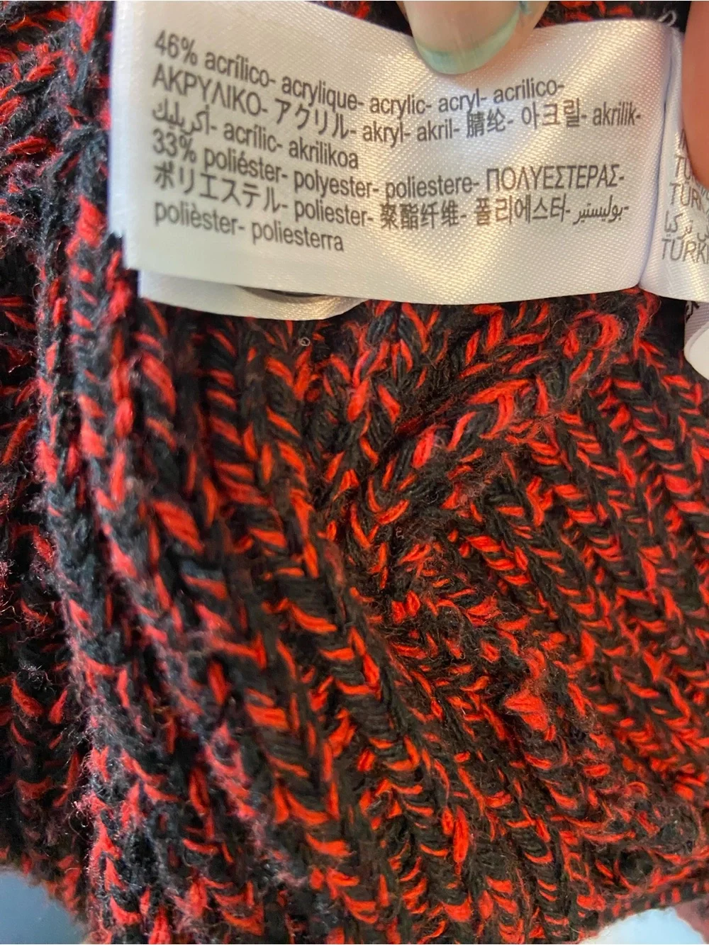Zara Chunky Marled Space Dyed Red-Black Cardigan Sweater Oversized Medium M - Picture 10 of 10